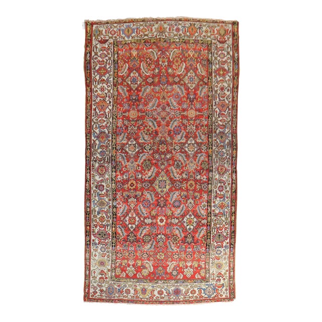 Early 20th Century Traditional Persian Malayer Rug with Red Herati Design Field - 4'11" x 8'11" For Sale