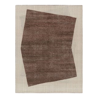 Rug & Kilim’s Modern Abstract Rug in Beige and Gray With Geometric Patterns For Sale