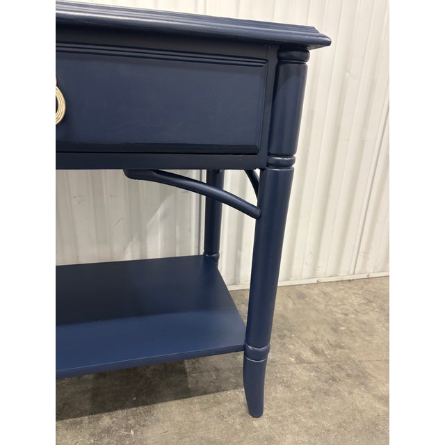 Mid 20th Century Coastal Chic Blue Nightstand by Thomasville For Sale - Image 5 of 11