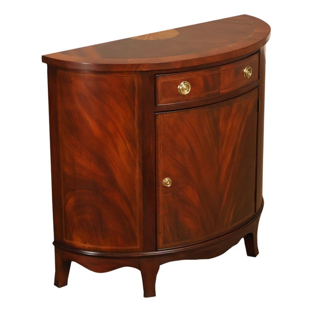 Henkel Harris Georgian Style Mahogany Demilune Console For Sale