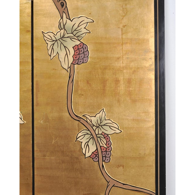 Chinese Export Flora and Fauna Gilt Coromandel Screen 8 Ft For Sale - Image 13 of 18
