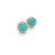 2010s Natural Turquoise Diamond Stud Earrings 14k Yellow Gold 2.18 TCW Certified For Sale - Image 5 of 6