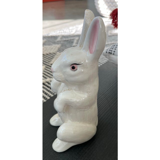 Mid 20th Century White Ceramic Rabbit Figurine For Sale - Image 10 of 10