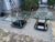 Black Vintage Postmodern Attributed to Karl Springer Style Brass Tusks Coffee Table & End Table Set For Sale - Image 8 of 12