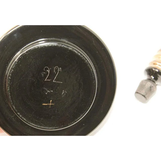 Art Deco Hand Blown Black Gilt Glass Perfume Bottle For Sale - Image 10 of 12