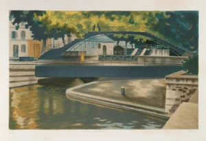 Laurent Marcel Salinas Canal Lithograph