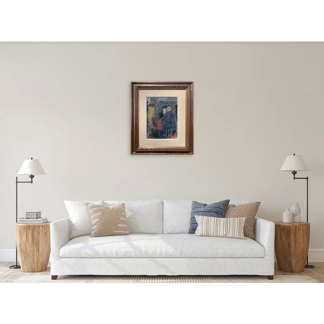 Contemporary Bruno Paoli "By Rose" Original Italian Modern Figurative Portrait, 20th Century Florence Italy Fine Art Painting, Oil on Board, 27.5x23.5" For Sale - Image 3 of 7