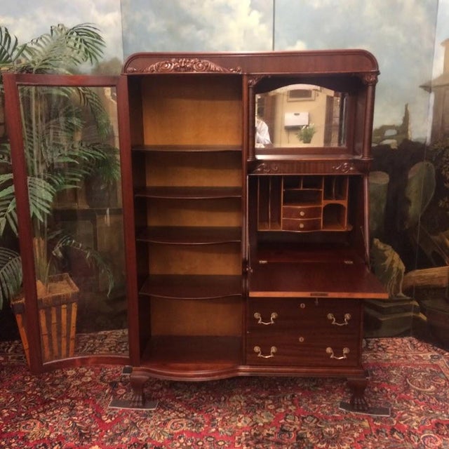 Brown Antique Side by Side Secretary Desk, Victorian Furniture For Sale - Image 8 of 15