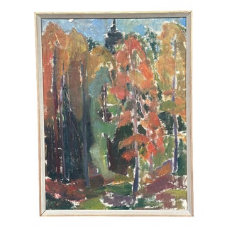 L. S‑c, Forest in Autumn, 1950s, Oil on Canvas, Framed For Sale