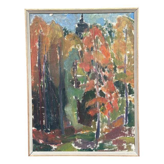 L. S‑c, Forest in Autumn, 1950s, Oil on Canvas, Framed For Sale