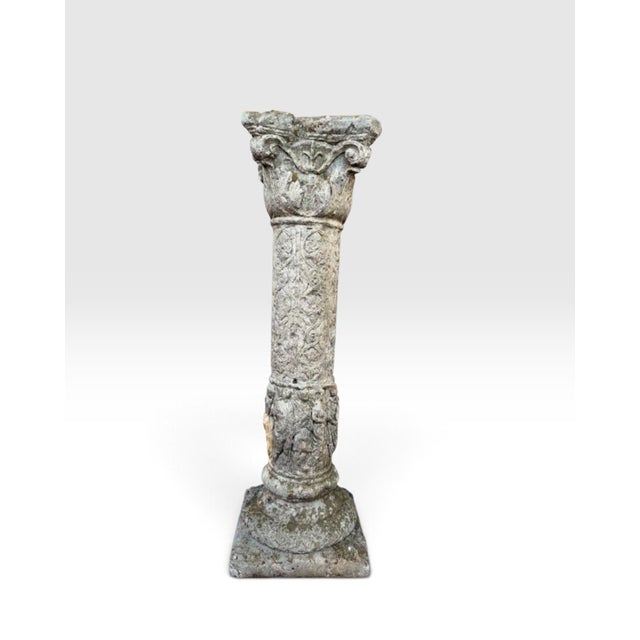 50s Classical Column Pedestal Concrete Stone Architectural Salvage Bird Bath Stand Vintage For Sale - Image 18 of 18