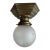 1920s Art Deco Frosted Wheel Cut Stars Pattern Flushmount For Sale