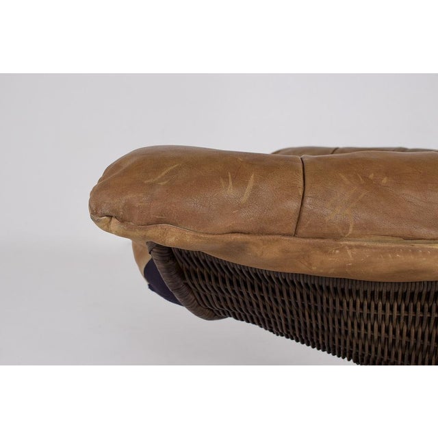 Swivel Armchair in Rattan and Leather from Gerard Van Den Berg, 1970s For Sale - Image 14 of 16