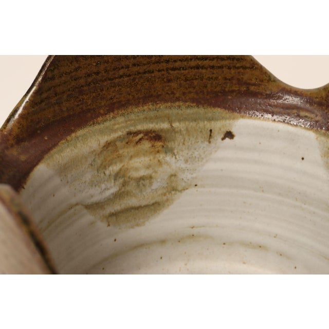 Vintage Brown and Pale Gray Studio Pottery Square Planter by Deanna Nichols For Sale - Image 12 of 17