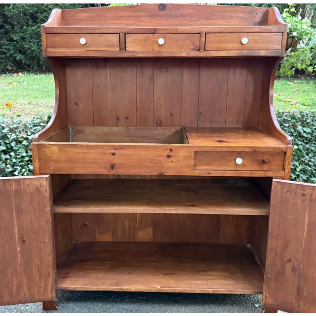 Vintage Pine Farmhouse Country Drysink For Sale In New York - Image 6 of 7