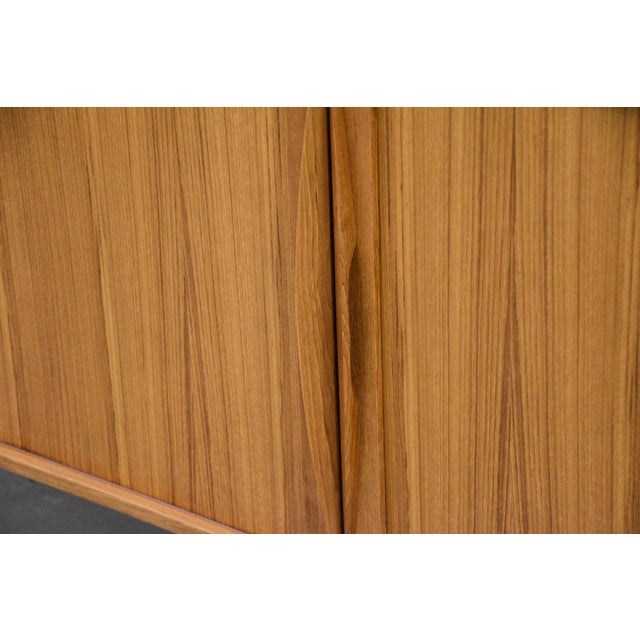 1960s Danish Modern Teak 66” Takbour Door Credenza For Sale In Boston - Image 6 of 10