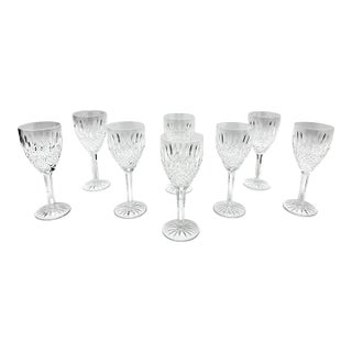 Late 20th Century Waterford Castlemaine Cut Crystal Water Goblets - Set of 8 For Sale