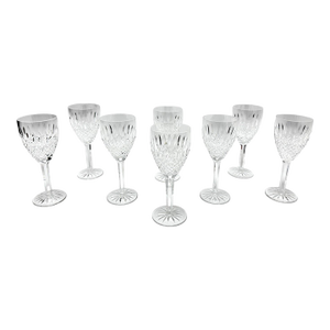 Late 20th Century Waterford Castlemaine Cut Crystal Water Goblets - Set of 8