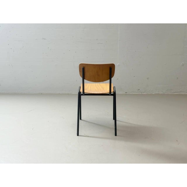 Stackable Studio Chair with Black Lacquered Steel Frame, 1990s For Sale - Image 16 of 17