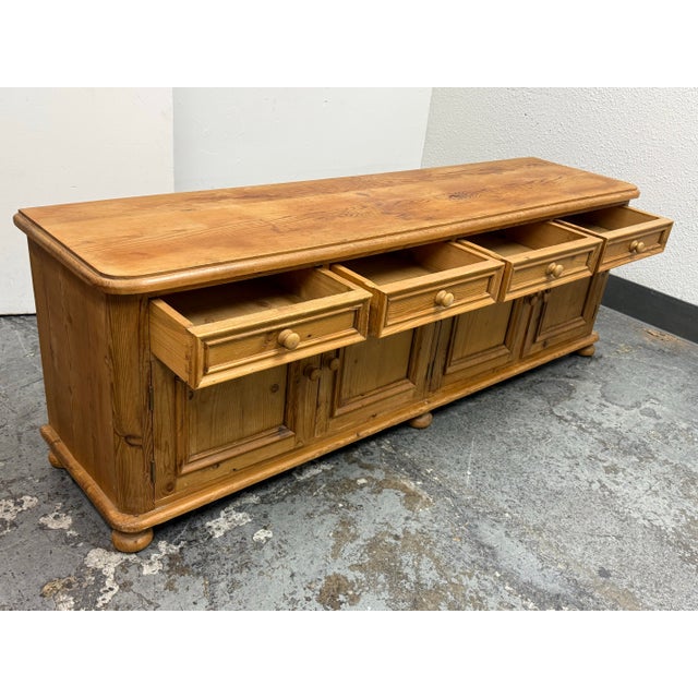 Early 19th Century Antique European Pine Four-Door Sideboard, Circa 1830 For Sale - Image 5 of 12
