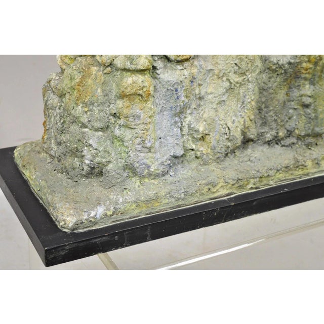 "Tashlich" by Samuel M Segal Judaism Vintage Brutalist Green Plaster Sculpture For Sale - Image 12 of 12