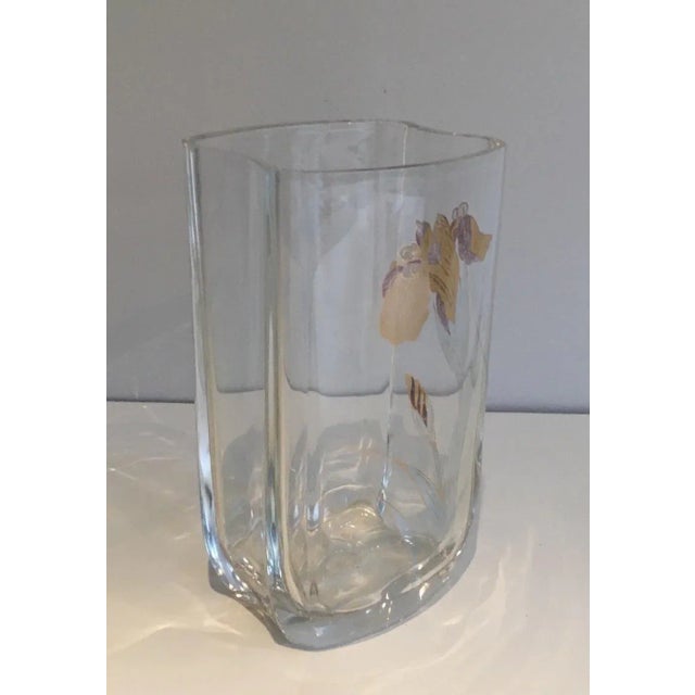 1970s Circa 1970 French Glass & Gilt Flower Vase For Sale - Image 5 of 11
