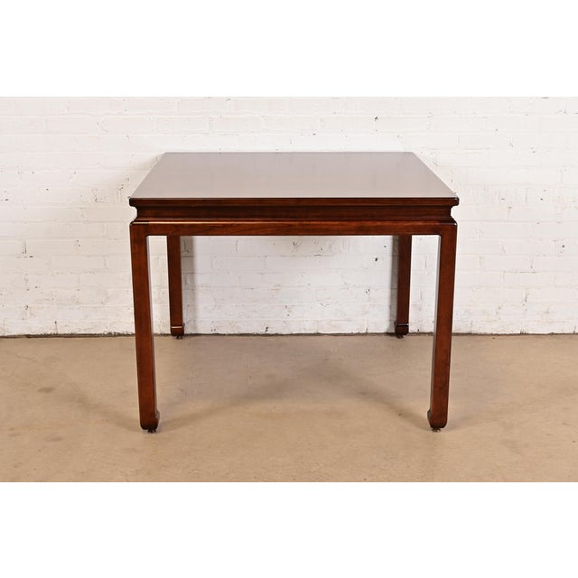 Karges Furniture Hollywood Regency Chinoiserie Carved Walnut Game Table, Newly Refinished For Sale - Image 10 of 11