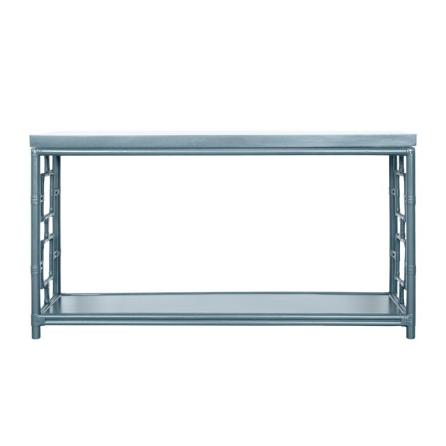 David Francis Sobe Console, Regatta Blue For Sale - Image 4 of 6