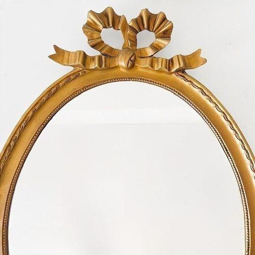 Mid-Century Oval Baroque Mirror in Gustavian Style, 1960s For Sale - Image 4 of 8