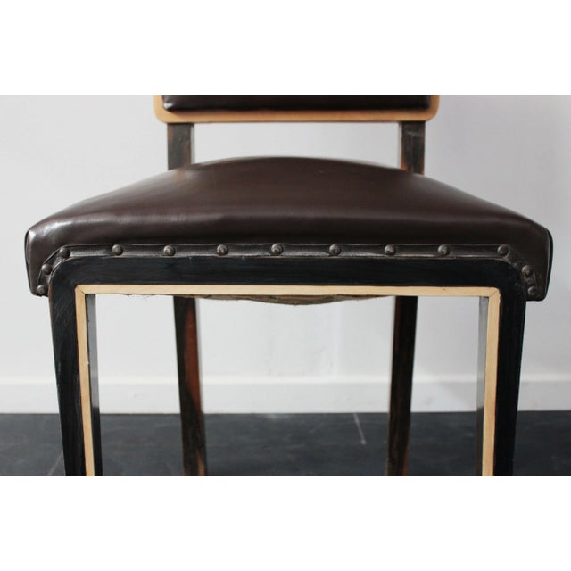 Art Deco Style Italian Maple & Zebrawood Dining Chair, 1940s For Sale - Image 4 of 15