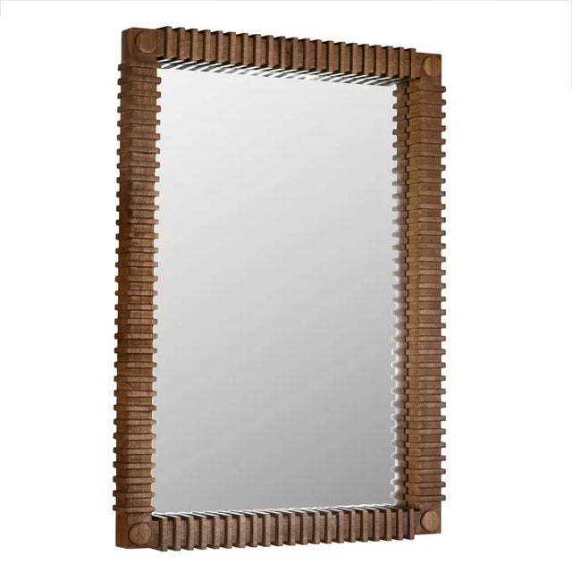 Elevate your space with the timeless elegance of the Rift Mirror. Crafted from premium teak wood with a sleek clear coat...