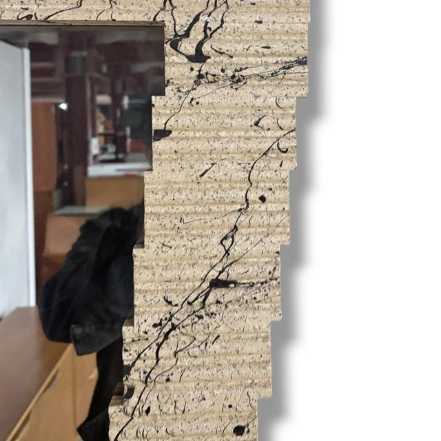 Vintage Textured Wall Mirror For Sale - Image 6 of 9