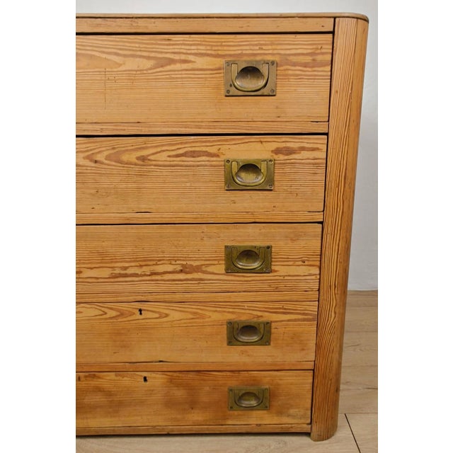 Wood Vintage Campaign Pine Chest of Drawers, 1960 For Sale - Image 7 of 18