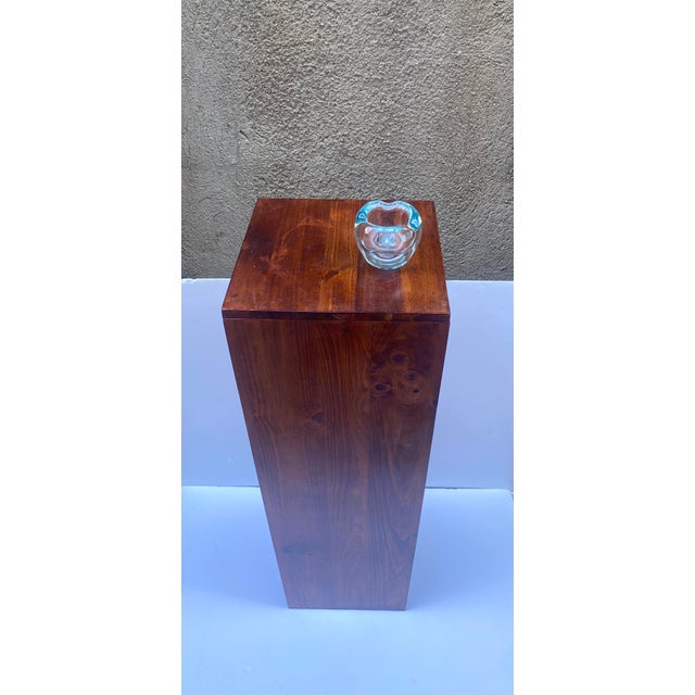Brown Pedestal Column Stand, Midcentury Modern, Circa Mid-20th Century For Sale - Image 8 of 11