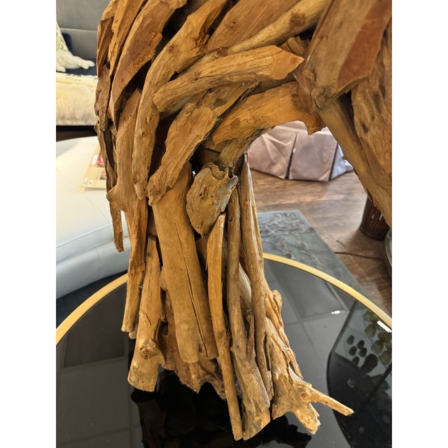 Wood Large 42” Driftwood Horse Head Tabletop Sculpture For Sale - Image 7 of 11