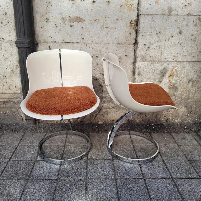 Space Age Style Goldfinger Chairs in Fiberglass and Chrome Steel after Michel Cadestin, France, 1990s, Set of 4 For Sale - Image 4 of 18