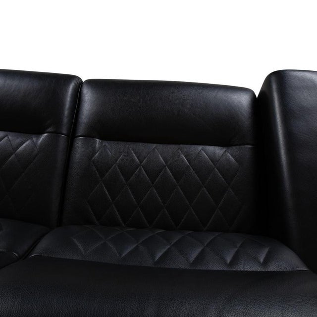 Animal Skin Michelle Leather Chrome Two-Seater Black Manual Function Sofa from Stressless For Sale - Image 7 of 14