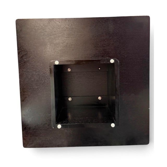 Black 1980s Postmodern Ebonized Wood & Glass Tiered Geometric Coffee Table For Sale - Image 8 of 8