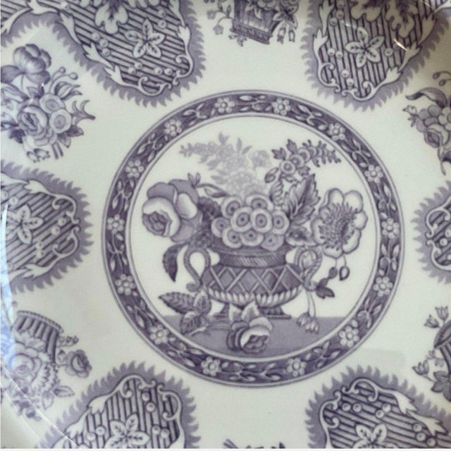 Spode Vintage 1990s Spode Archive Collection “Filigree” Lavender Transferware Plate 9 1/4in For Sale - Image 4 of 10