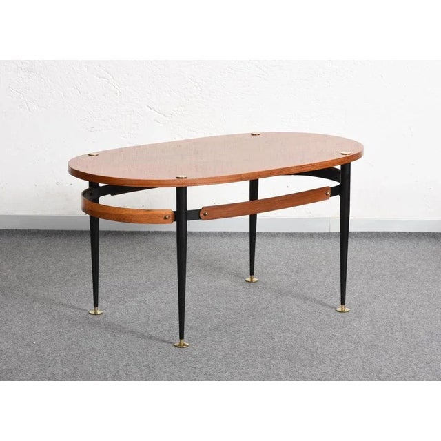 Mid-Century Italian Iron & Teak Wood Coffee Table by Silvio Cavatorta, 1950s For Sale - Image 4 of 18