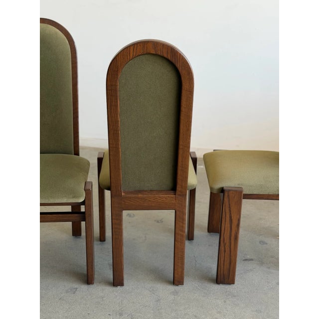 Arched Oak Dining Chairs- Set of 6 For Sale - Image 13 of 14