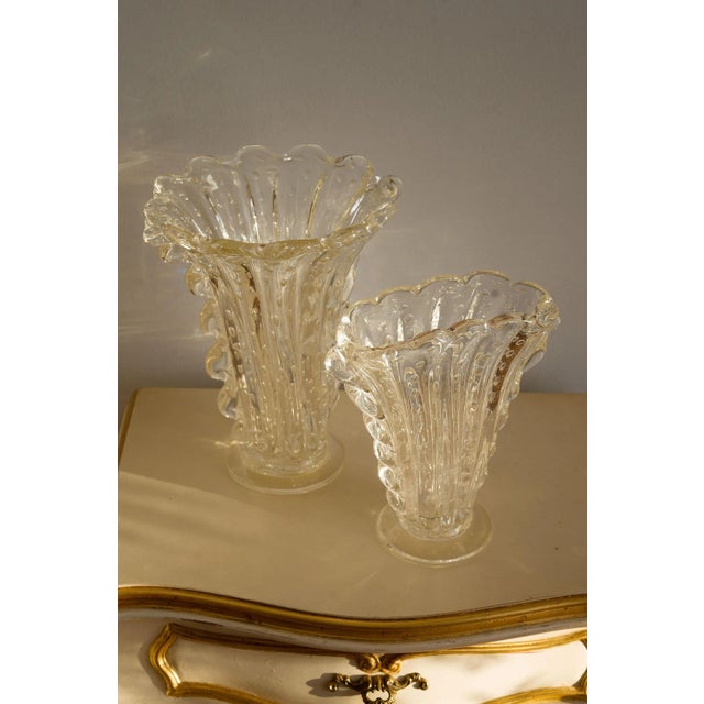 Venetian Crystal Murano Glass Vase by Ercole Barovier for Barovier & Toso, 1930s For Sale - Image 10 of 11