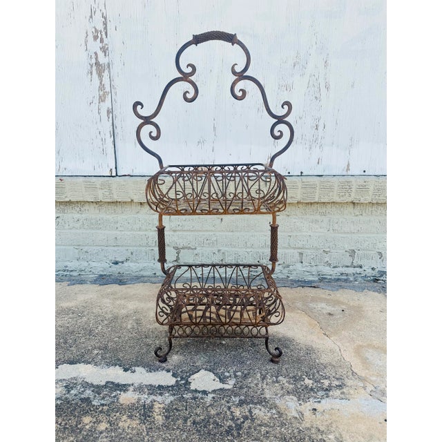 Brown Vintage Plant Stand For Sale - Image 8 of 10