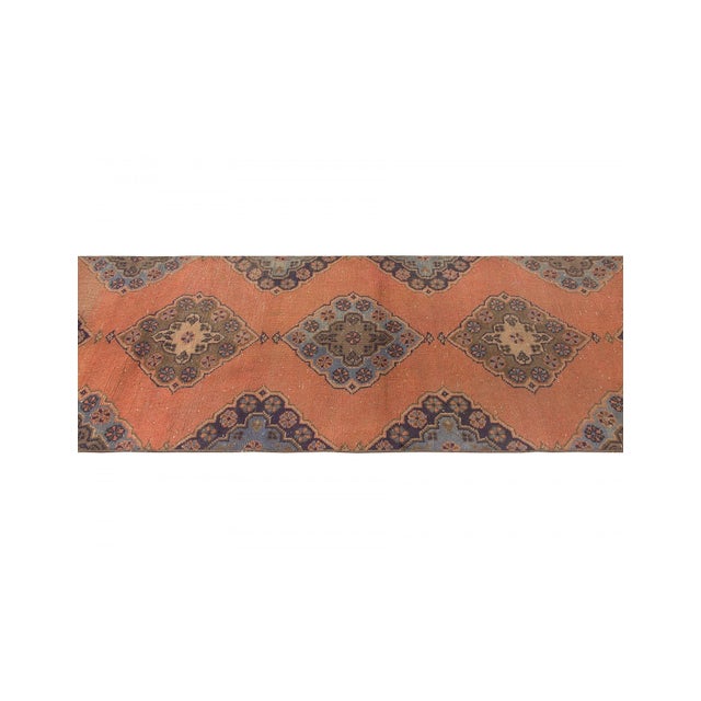 Vintage Turkish Decorative Runner Rug - 2`11" X 10`3" For Sale - Image 4 of 6