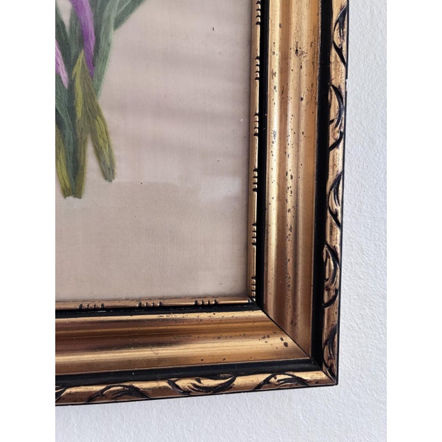 Vintage Framed Flower Embroideries on Silk, Set of 2 For Sale - Image 13 of 18