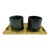 Boxed Anastasio Home Tania Sarin Bespoke Espresso Set Stone Cups and Brass Tray - 3pcs For Sale