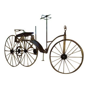 Rare 1986 Autographed Curtis Jere Wall Sculpture of Karl Benz (Mercedes Benz) First Motorwagen Built in 1886.