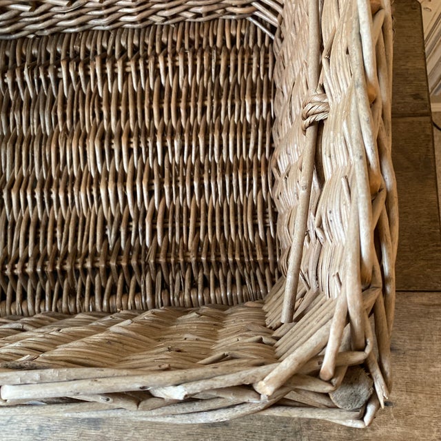 Wood Antique Grand Size French Wicker Mill Basket For Sale - Image 7 of 11