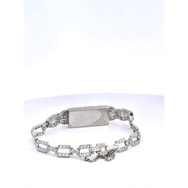 Art Deco Platinum Bracelet 2.00 Carats Circa 1920 7.25" For Sale In Los Angeles - Image 6 of 8
