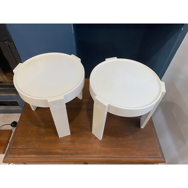 Plastic Round Nesting Coffee Tables by Marc Held for Prisunic, 1970, Set of 2 For Sale - Image 7 of 16